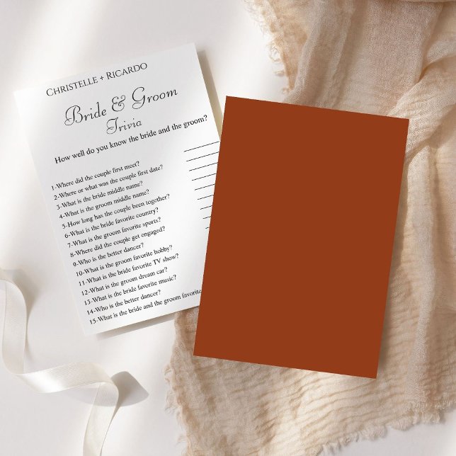 Terracotta bruid & bruidegom trivia vrijgezellenfe (Creator heeft geüpload)