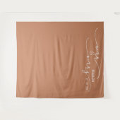 Terracotta Bruid en Bruidegom Huwelijksfotobanner Wandkleed (Voorkant (horizontaal))