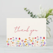 Terracotta Bruidsboeket Bruiloft Dank Je Bedankkaart (Staand voorkant)