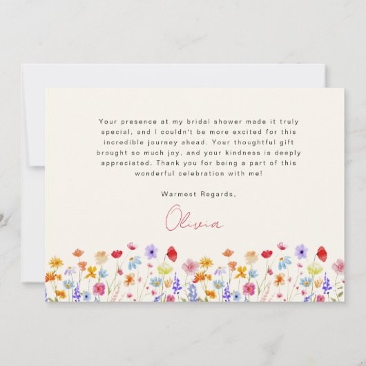 Terracotta Bruidsboeket Bruiloft Dank Je Bedankkaart (Achterkant)