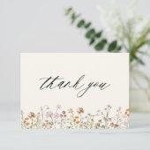 Terracotta Bruidsboeket Bruiloftfeest Bedankkaart (Staand voorkant)