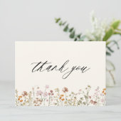 Terracotta Bruidsboeket Bruiloftfeest Bedankkaart (Staand voorkant)