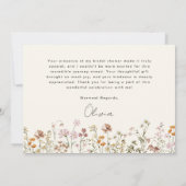 Terracotta Bruidsboeket Bruiloftfeest Bedankkaart (Achterkant)