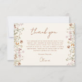 Terracotta Bruidsboeket Bruiloftfeest Bedankkaart (Voorkant)