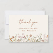 Terracotta Bruidsboeket Bruiloftfeest Bedankkaart (Voorkant)