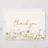 Terracotta Bruidsboeket Bruiloftfeest Bedankkaart (Voorkant)