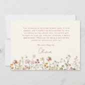 Terracotta Bruidsboeket Bruiloftfeest Bedankkaart (Achterkant)