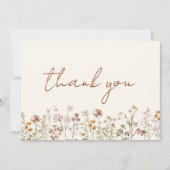 Terracotta Bruidsboeket Bruiloftfeest Bedankkaart (Voorkant)