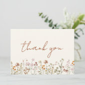 Terracotta Bruidsboeket Bruiloftfeest Bedankkaart (Staand voorkant)