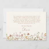 Terracotta Bruidsboeket Bruiloftfeest Bedankkaart (Achterkant)