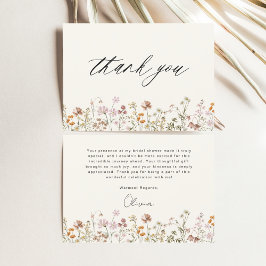 Terracotta Bruidsboeket Bruiloftfeest Bedankkaart