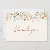 Terracotta Bruidsboeket Bruiloftfeest Bedankkaart (Voorkant)