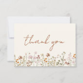 Terracotta Bruidsboeket Bruiloftfeest Bedankkaart (Voorkant)