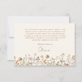 Terracotta Bruidsboeket Bruiloftfeest Bedankkaart (Achterkant)