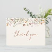 Terracotta Bruidsboeket Bruiloftsfeest Bedankkaart (Staand voorkant)