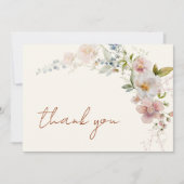 Terracotta Bruidsboeket Bruiloftsontbijt Bedankkaart (Voorkant)