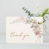 Terracotta Bruidsboeket Bruiloftsontbijt Bedankkaart (Staand voorkant)