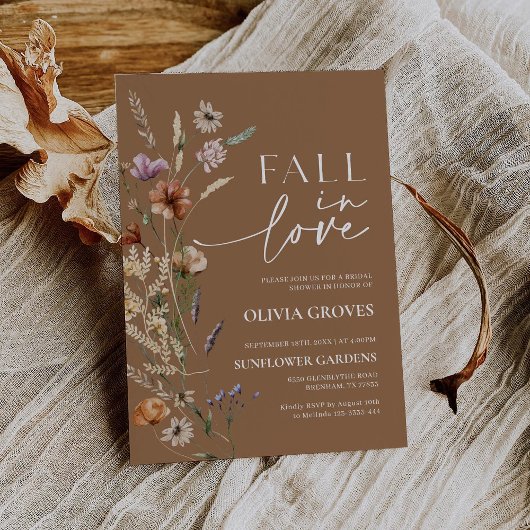 Terracotta Bruidsboeket 'Fall in Love'  Kaart