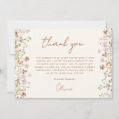 Terracotta Bruidsdiner voor de Wilde Bloem Bedankkaart (Voorkant)