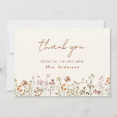 Terracotta Bruidsdouche met Wilde Bloemen Bedankkaart (Voorkant)
