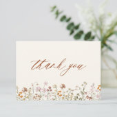 Terracotta Bruidsdouche met Wilde Bloemen Bedankkaart (Staand voorkant)