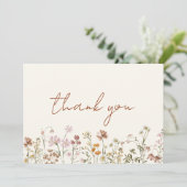 Terracotta Bruidsdouche met Wilde Bloemen Bedankkaart (Staand voorkant)