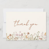 Terracotta Bruidsdouche met Wilde Bloemen Bedankkaart (Voorkant)