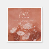 Terracotta Bruidsfeest Servet 'Fall in Love' (Voorkant)