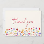 Terracotta Bruidsfeest Wildflower Dank Je Bedankkaart (Voorkant)