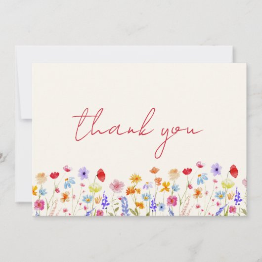 Terracotta Bruidsfeest Wildflower Dank Je Bedankkaart (Voorkant)