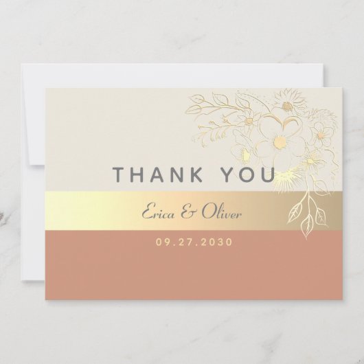 Terracotta Bruiloft Bedankkaart (Voorkant)