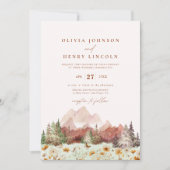 Terracotta Bruiloft Berg Wildflower Foto Kaart (Voorkant)