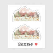 Terracotta Bruiloft Berg Wildflower Sticker (Vel)