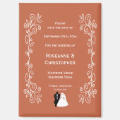 Terracotta bruiloft Bewaar de datum magneet bruide (Voorkant)