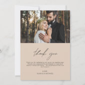 Terracotta bruiloft dank u 2 foto's bedankkaart (Achterkant)