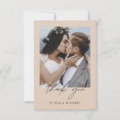 Terracotta bruiloft dank u foto eenvoudig bedankkaart (Voorkant)