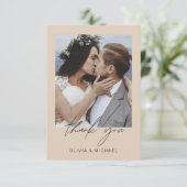 Terracotta bruiloft dank u foto eenvoudig bedankkaart (Staand voorkant)