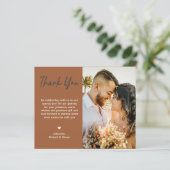 Terracotta bruiloft dank u foto minimalistisch (Staand voorkant)