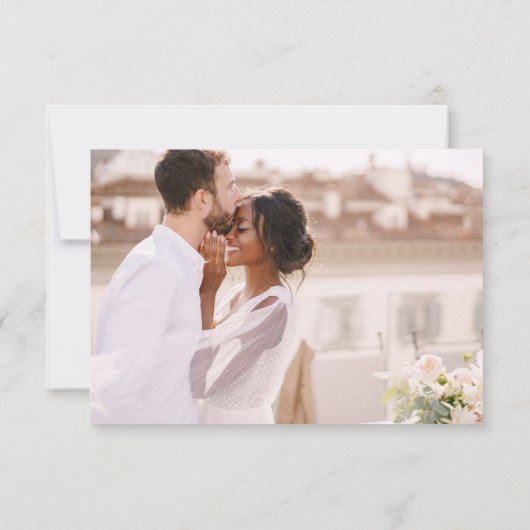 Terracotta bruiloft dank u foto minimalistisch bedankkaart (Achterkant)