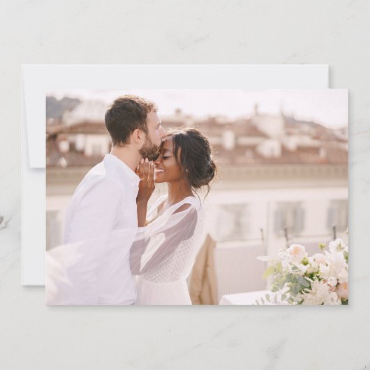 Terracotta bruiloft dank u foto minimalistisch bedankkaart (Achterkant)