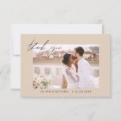 Terracotta bruiloft dank u foto minimalistisch bedankkaart (Voorkant)