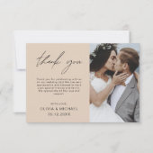 Terracotta bruiloft dank u foto minimalistische Ka Bedankkaart (Voorkant)