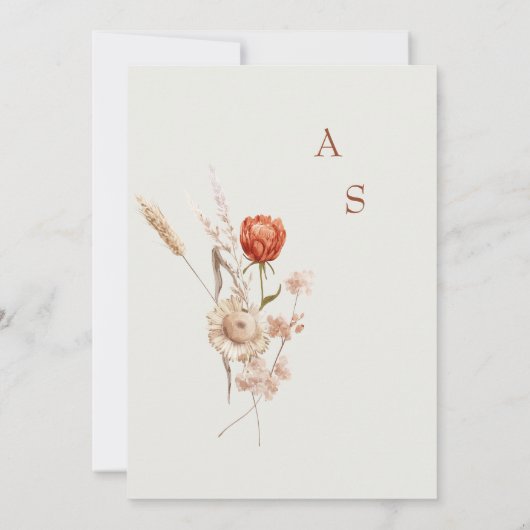 Terracotta bruiloft details behuizing kaart (Achterkant)