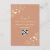 Terracotta bruiloft details QR code Informatiekaartje (Voorkant)