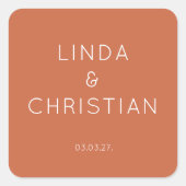 terracotta bruiloft envelop zegel (Voorkant)