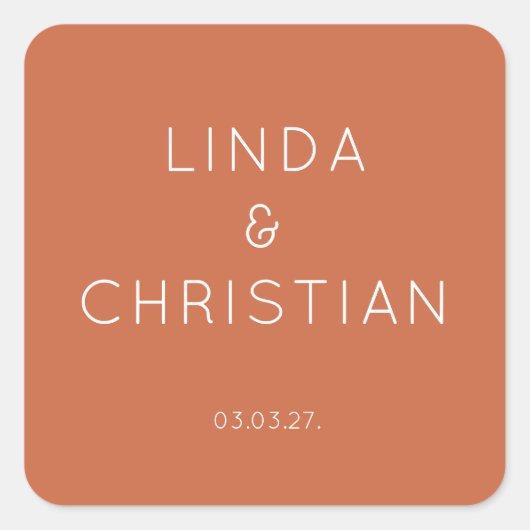 terracotta bruiloft envelop zegel (Voorkant)