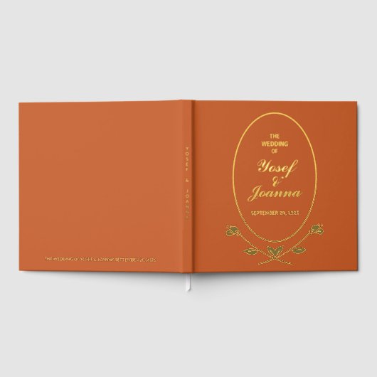 Terracotta bruiloft Folie gastenboek (Volledig)