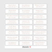 Terracotta bruiloft gast adresetiketten sticker (Vel)