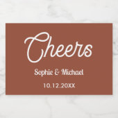 Terracotta bruiloft gejuich sparkling wijnetiket (Enkel label)