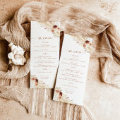 Terracotta Bruiloft Menu | Boho Pampas Grass